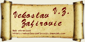 Vekoslav Zafirović vizit kartica